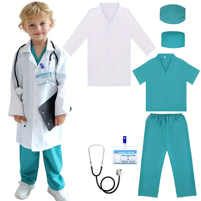 7 шт., детский костюм для косп – обзор и цена Lab Coat Medical